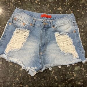 Signature8 Destroyed Denim Cutt-Off Jean Shorts Size ( S )